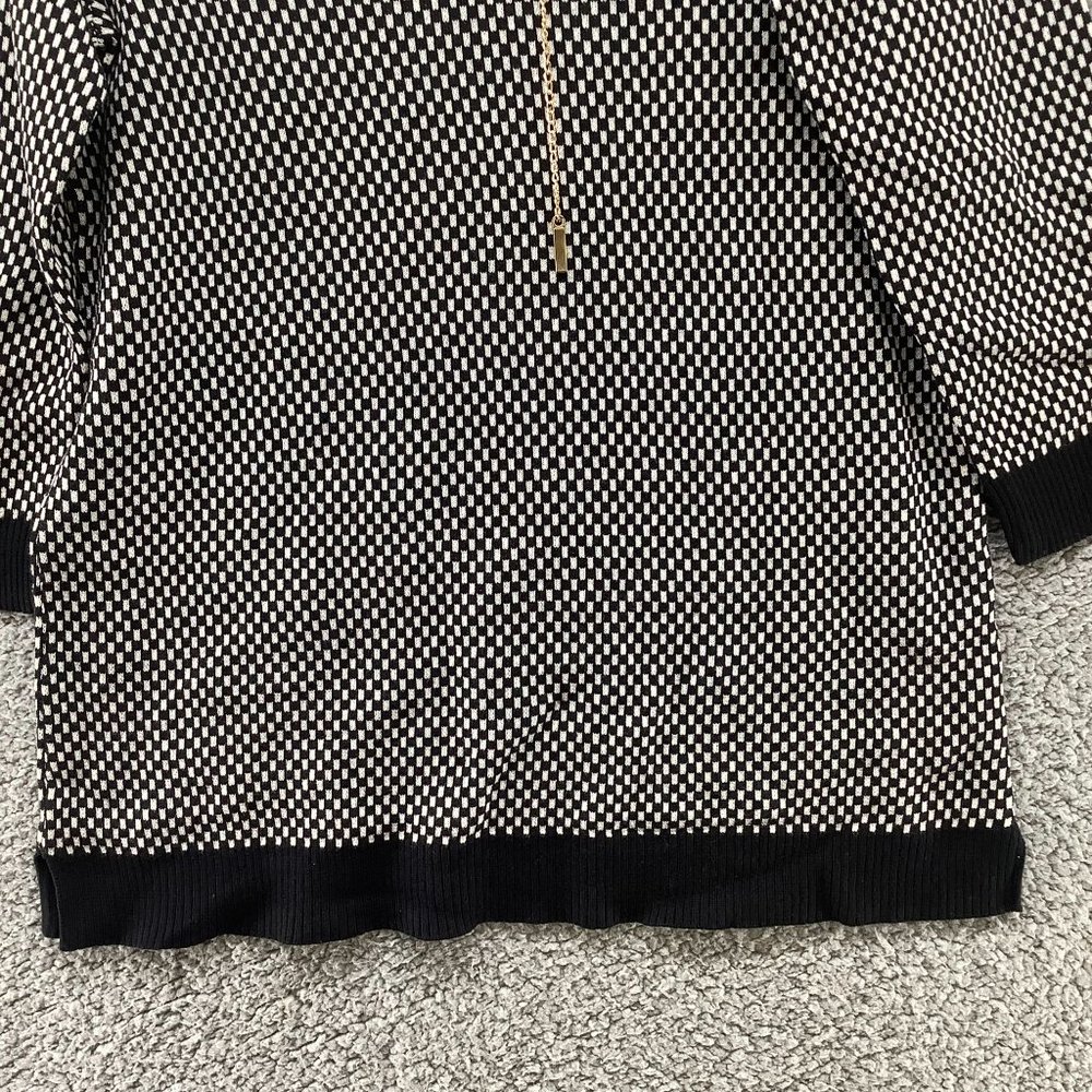 Cable & Gauge Black and White Knit Tunic Sweater - Picture 7 of 9